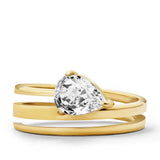 Pear Cut Cassia Ring Gold - VIRAGE London