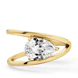 Pear Cut Elara Ring Gold - VIRAGE London