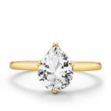 Pear Solitaire Ring Gold - VIRAGE London