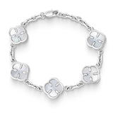 Silver Pearl Clover Bracelet - VIRAGE London