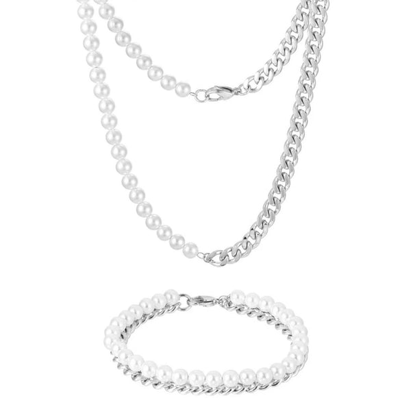 Silver Pearl x Cuban Set - VIRAGE London