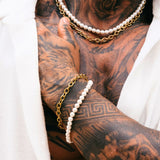 Gold Pearl x Oval Link Set - VIRAGE London