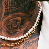 Gold Pearl x Oval Link Set - VIRAGE London