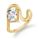 Radiant Cut Aura Ring Gold - VIRAGE London