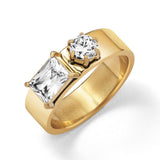Radiant & Round Cut Nova Ring Gold - VIRAGE London