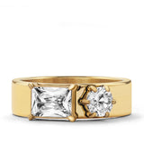 Radiant & Round Cut Nova Ring Gold - VIRAGE London