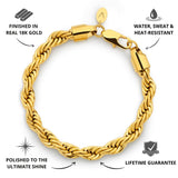 Gold Rope Bracelet 8mm - USP's - VIRAGE London, 40030001010807