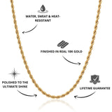 Rope Chain Gold 2mm - USP's - VIRAGE London, 10030001010218