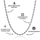 Rope Chain Silver 3mm - USP's - VIRAGE London, 10030001020318