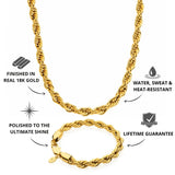 Gold Rope Chain & Bracelet Set 8mm - USP's - VIRAGE London, 70030001010825