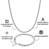 Silver Rope Chain & Bracelet Set 5mm - USP's - VIRAGE London, 70030001020525