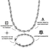 Silver Rope Chain & Bracelet Set 8mm - USP's - VIRAGE London, 70030001020825