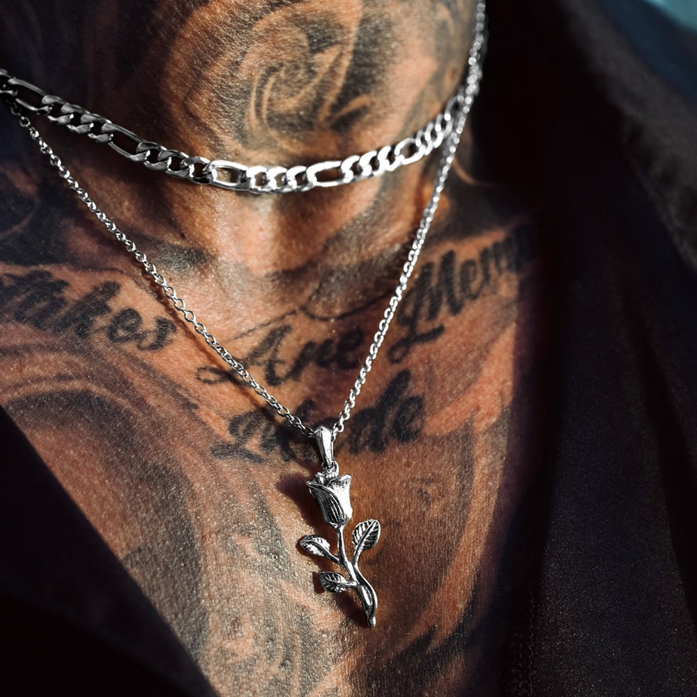 Men's Silver Rose Pendant VIRAGE London - Main Image