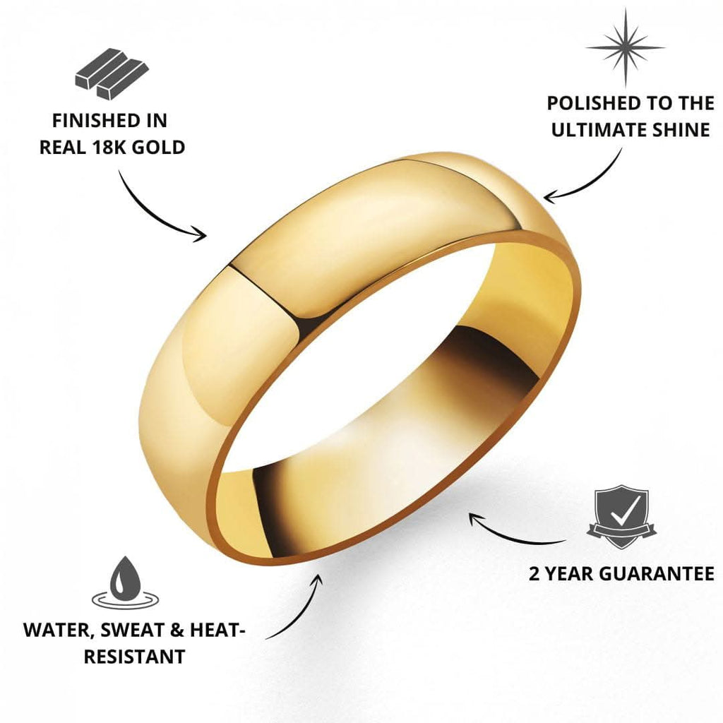 Men's Round Band Ring Gold | VIRAGE London