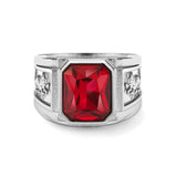 Silver Ruby Statement Ring - VIRAGE London
