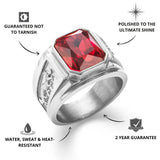 Silver Ruby Statement Ring - USPs - VIRAGE London