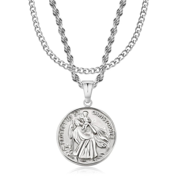 Silver St Christopher x Cuban Set - VIRAGE London, 2604