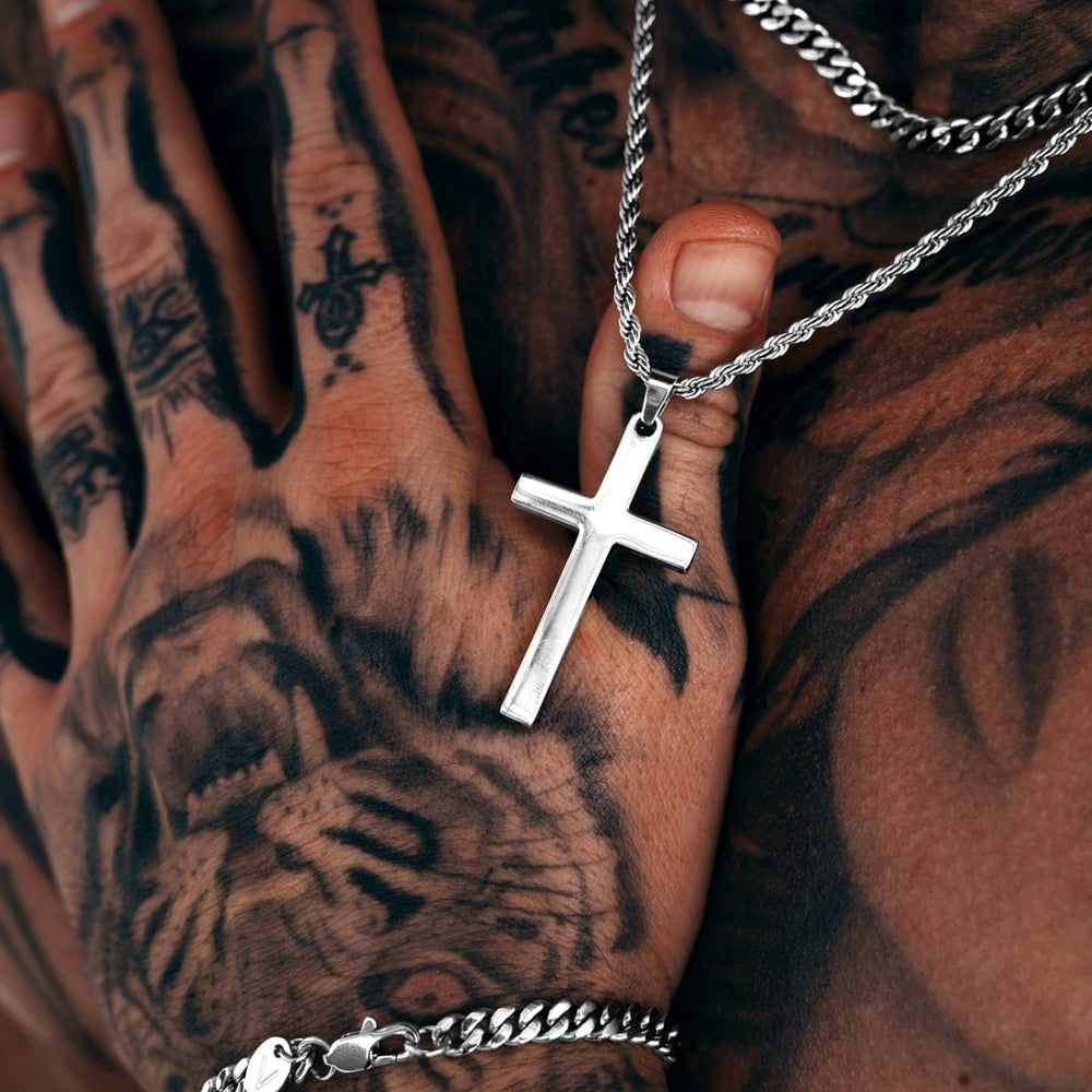 Mens sterling silver crosses on sale