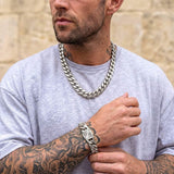 Silver Cuban Chain 14mm - VIRAGE London