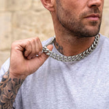 Silver Cuban Chain 14mm - VIRAGE London
