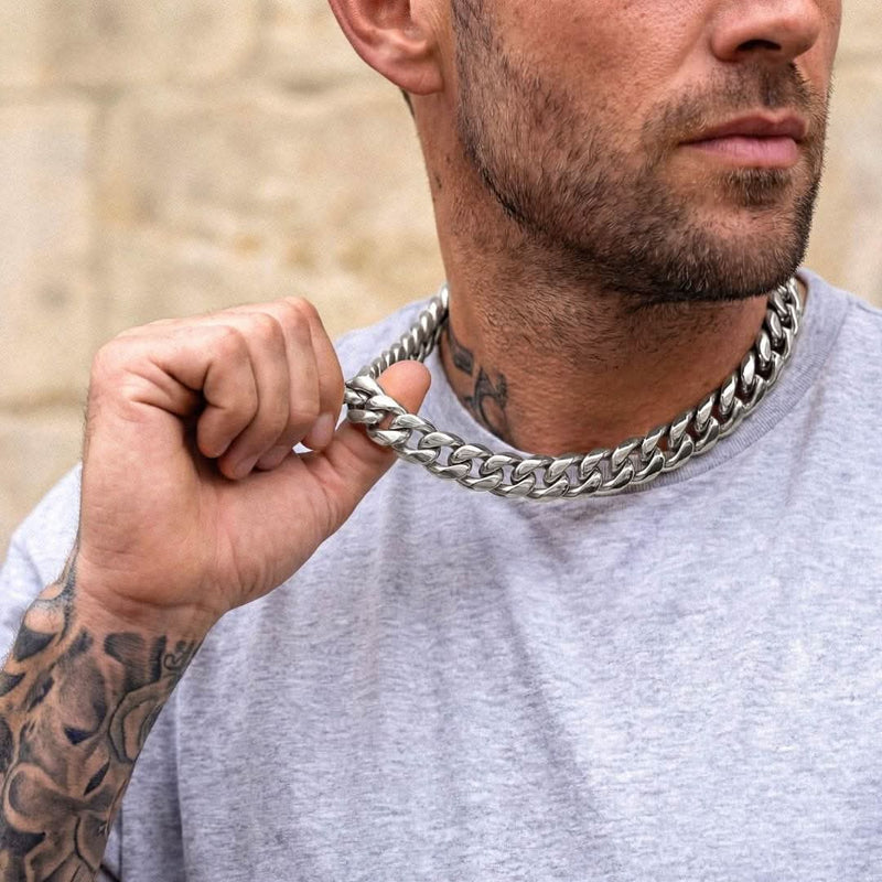 Cuban Set Silver 14mm | Men's Chain & Bracelet | VIRAGE London