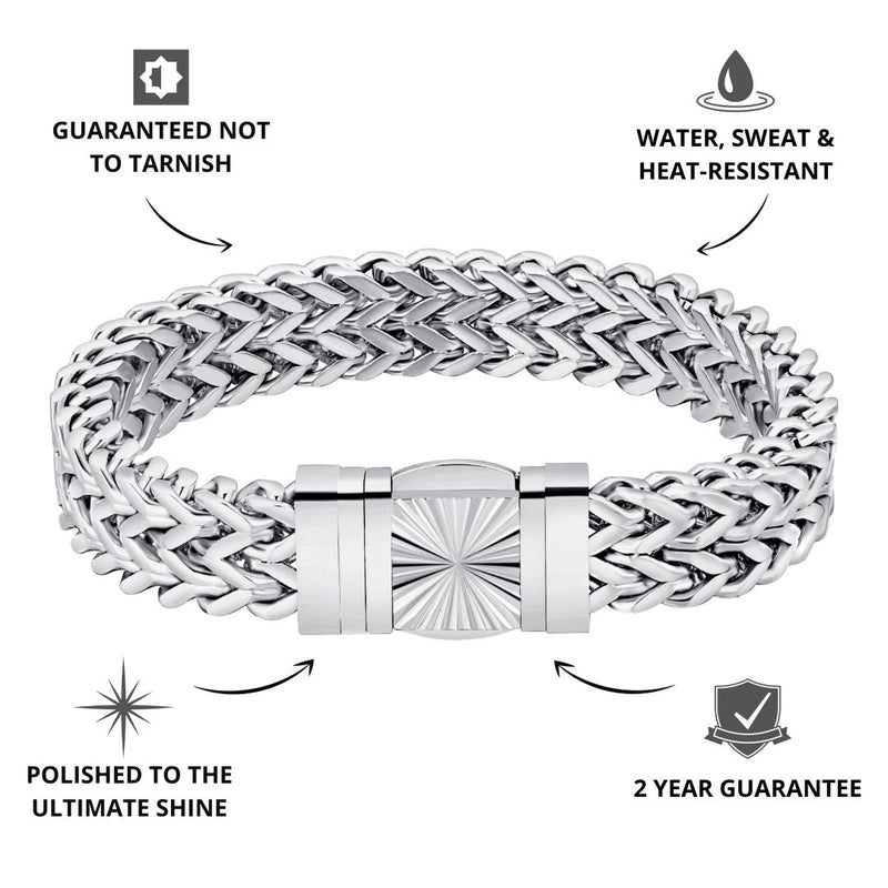 Silver Franco Bracelet 12mm - USPs - VIRAGE London