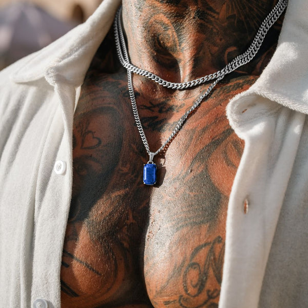 Silver Lapis x Cuban Set - VIRAGE London