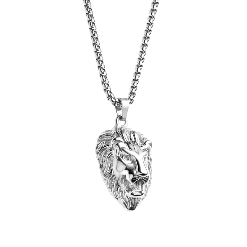 Silver Lion Pendant & Franco Chain Set - VIRAGE London, 1111