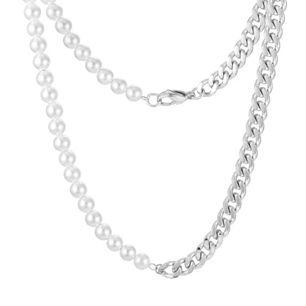 Silver Pearl x Cuban Chain - VIRAGE London