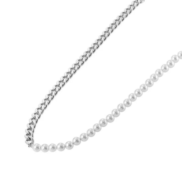 Silver Pearl x Cuban Chain - VIRAGE London