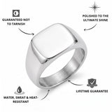 Silver Square Signet Ring USPs - VIRAGE London