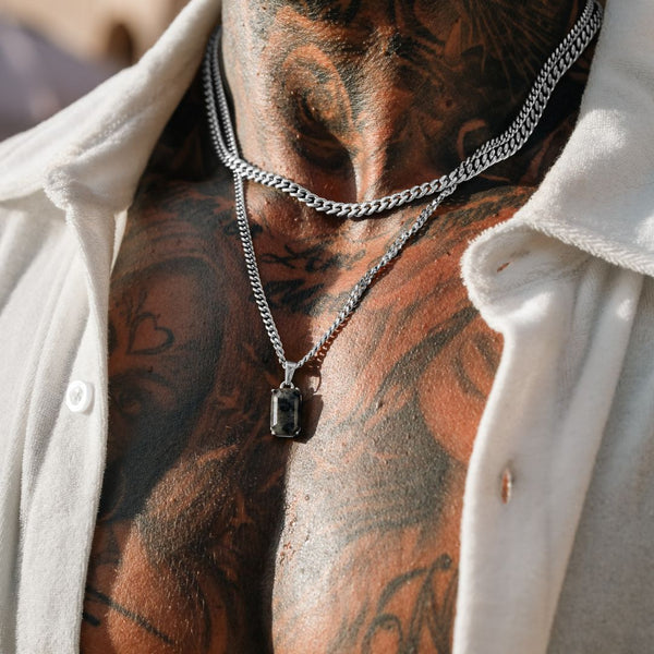 Silver Spectrolite Pendant - VIRAGE London