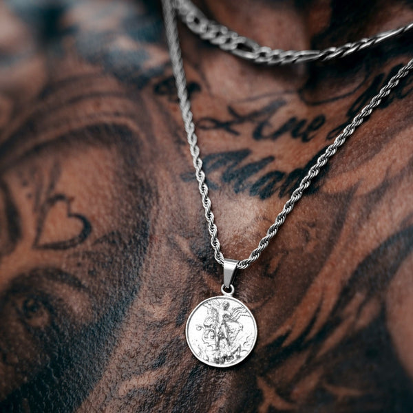 Silver St Michael Pendant - VIRAGE London