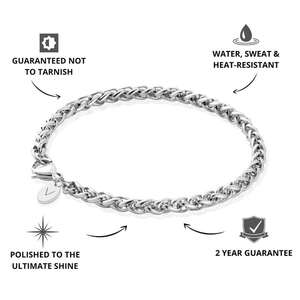 Silver Wheat Bracelet 5mm - USPs - VIRAGE London