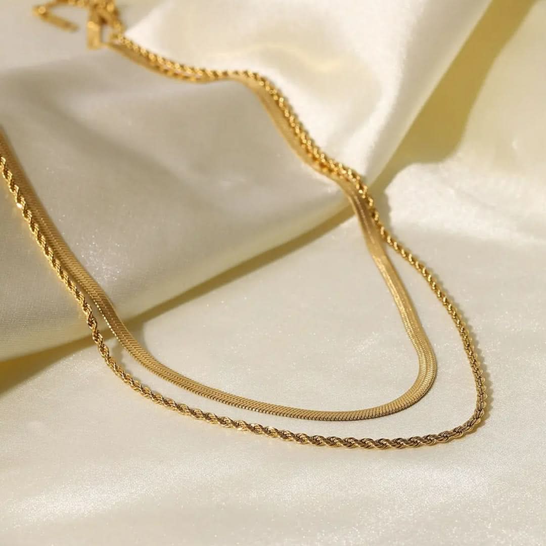 Women's Snake & Rope Layered Set Gold | VIRAGE London