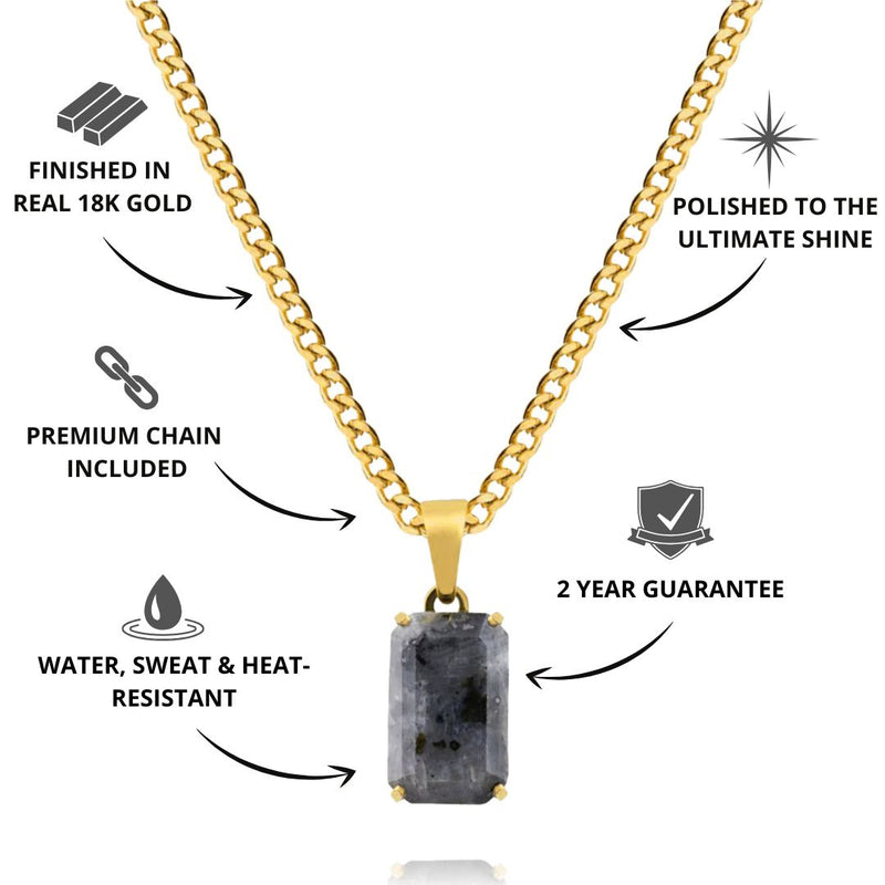 Gold Spectrolite Pendant - USPs -VIRAGE London