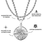 Silver St Christopher Pendant Limited Edition & Rope Chain Set - USPs - VIRAGE London, 5801