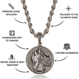 Gun Metal St Christopher Pendant - VIRAGE London
