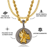 Gun Metal & Gold St Christopher X Cuban Set - VIRAGE London, 2122