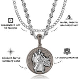 Gun Metal & Silver St Christopher X Cuban Set - VIRAGE London, 2133