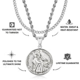 Silver St Christopher x Cuban Set - VIRAGE London, 2604
