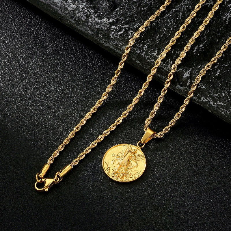 Gold St Michael Pendant - VIRAGE London