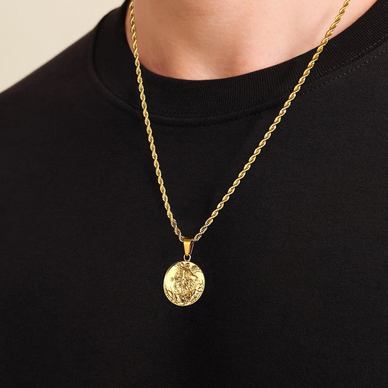 Gold St Michael Pendant - VIRAGE London