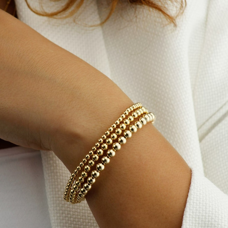 Stackable Beaded Bracelet Gold - VIRAGE London