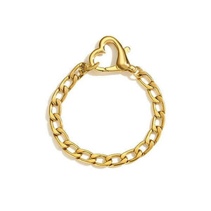Statement Heart Chain Bracelet Gold - VIRAGE London