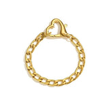 Statement Heart Chain Bracelet Gold - VIRAGE London