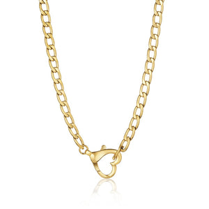 Statement Heart Chain Necklace Gold - VIRAGE London