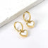 White Quartz Heart Huggie Earrings Gold - VIRAGE London