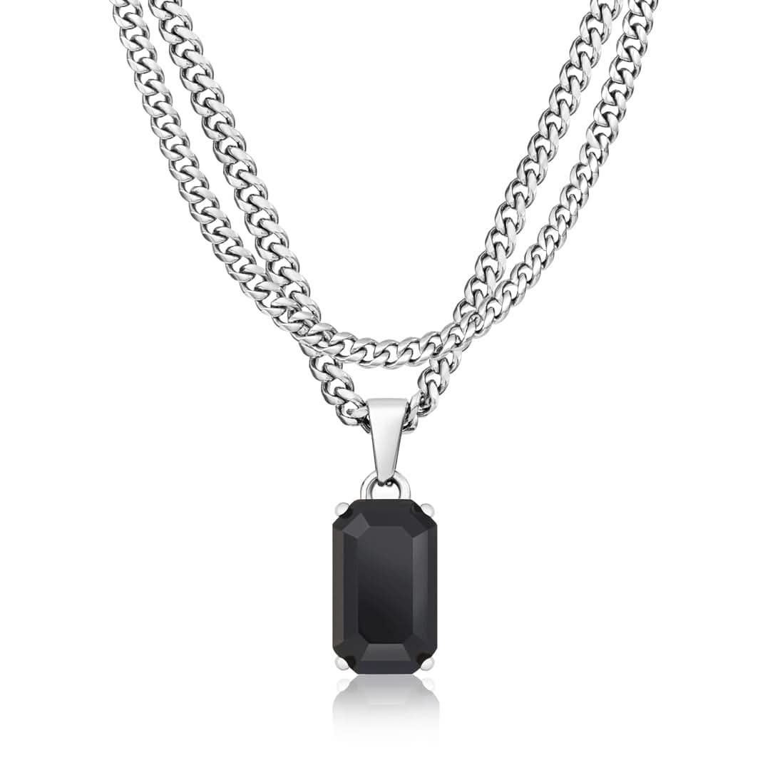Men's Silver Onyx x Cuban Set | VIRAGE London