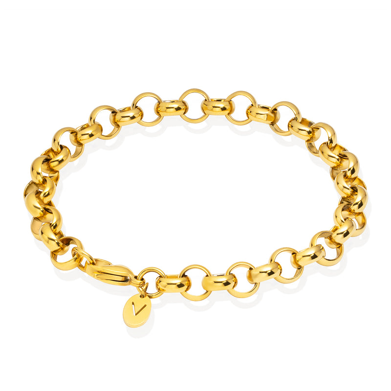 Gold Belcher Bracelet 8mm - VIRAGE London, 40100001010807